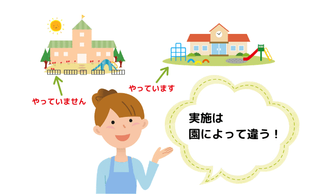全ての園で実施されているわけではない