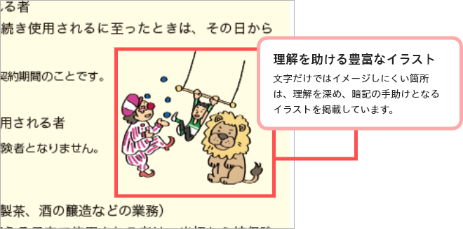 理解を助ける豊富なイラスト
