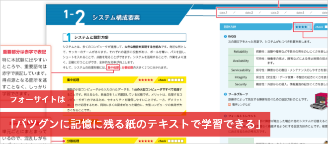 バツグンに記憶に残る紙のテキストで学習できる