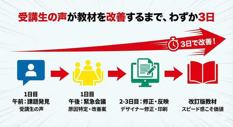 3日間で改善されるプロセス