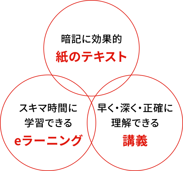 暗記に効果的紙のテキスト スキマ時間に学習できるeラーニング 早く・深く・正確に理解できる講義